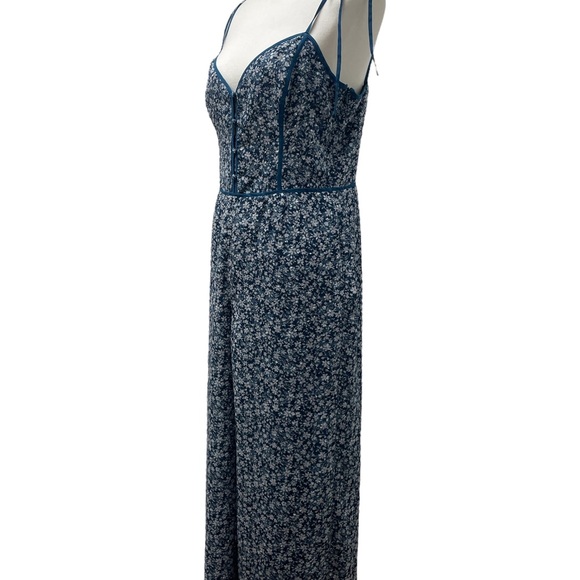 ALI & JAY Lagoon Stolls Blue Floral Wide-Leg Jumpsuit, size large. Damage flaws - Picture 10 of 17